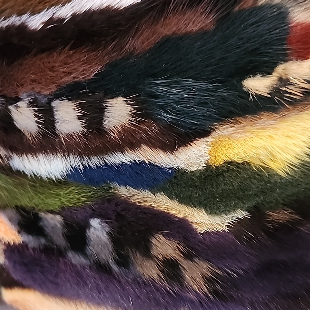 RARE- Mink Fur Multicolour Jacket -vintage - Picture 9 of 13